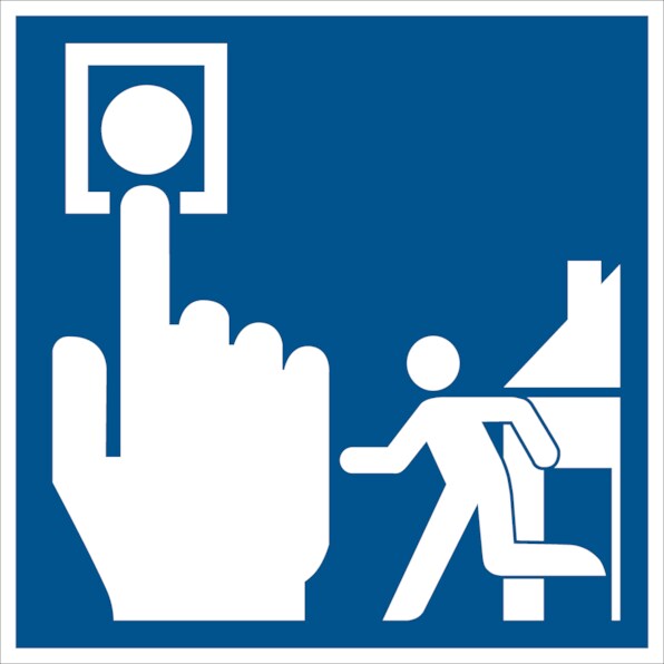 Aufkleber Hinweisschild, Hausalarm, langnachleuchtend - 150 x 150 mm Folie selbstklebend,nachleuchtend