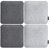 thumbnail of Extra Dik: 4 Vilten Zitkussen Vierkant - 35x35x3cm Omkeerbaar Stoelkussen Vilt - Stoelpad Grijs
