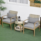 thumbnail of Conjunto de Cadeiras e Mesa em Vime com Estrutura de Alumínio Inclui 2 Cadeiras 1 Mesa de Vidro Temperado Natural e Marróm