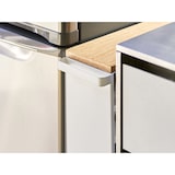 thumbnail of Yamazaki Home Küchenwagen Nischenwagen schmal mit Rollen weiß Rollwagen Metall 3 Ebenen und Holzablage 13x80x47cm