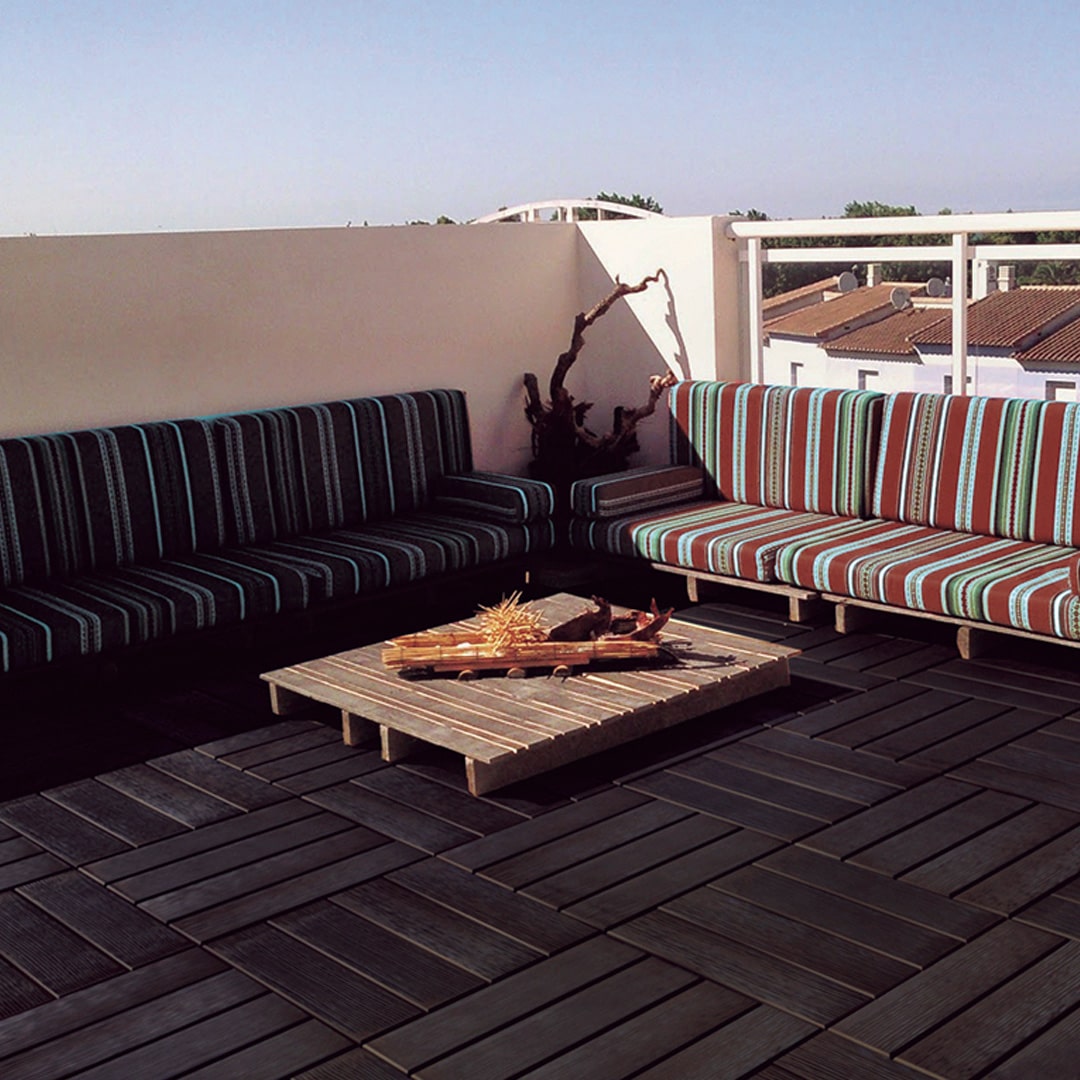 Ladrilho de polipropileno Terranite (6) 0,40x0,40m Marron