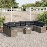 thumbnail of vidaXL Garten Essgruppe mit Kissen mit Speicher 11 pcs Hellgrau