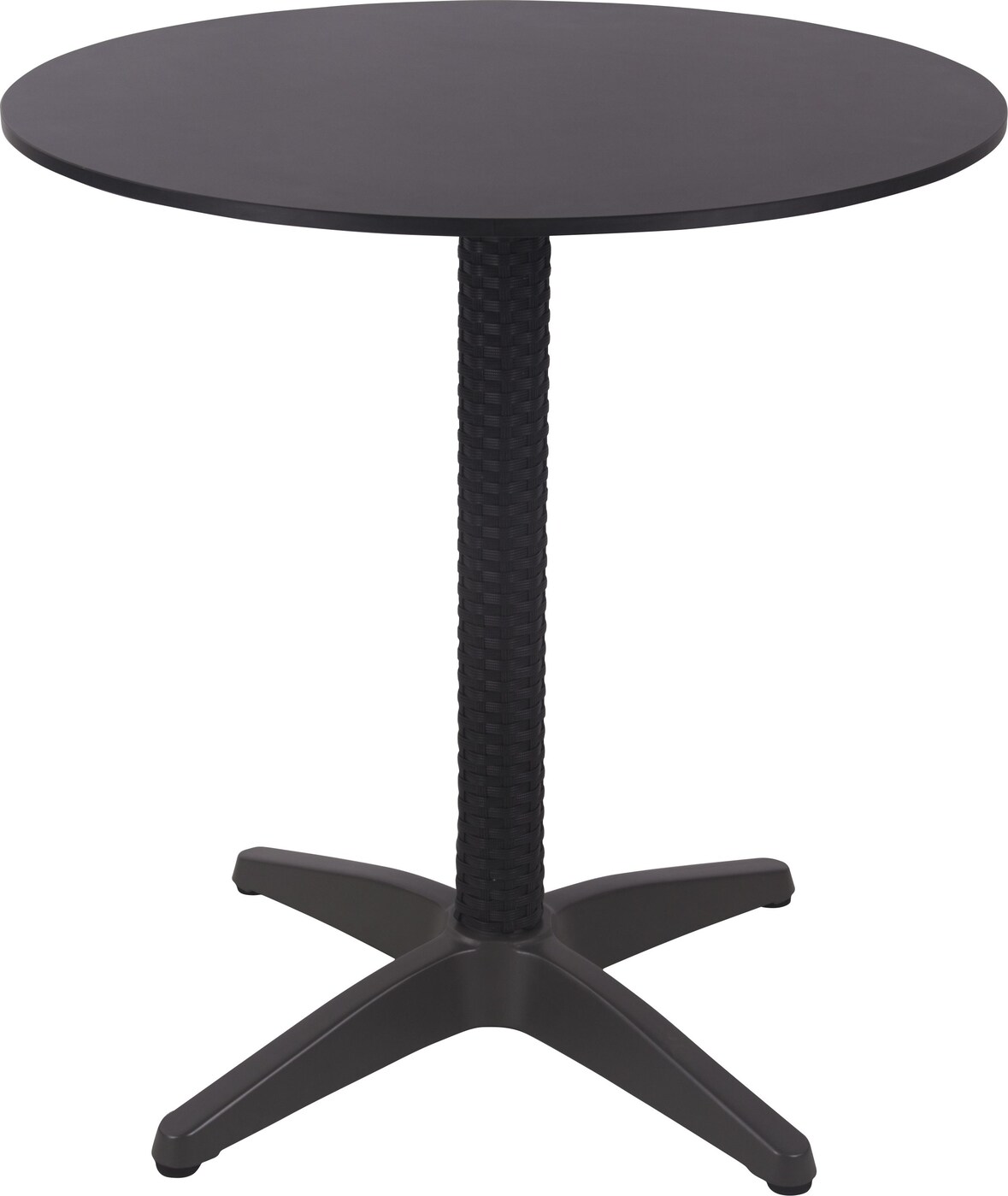 METRO Professional Tavolo Bistro, alluminio / HPL, Ø 70 cm, 70 x 70 x 74 cm, rotondo, nero