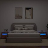 thumbnail of Tables de chevet 2 pcs avec LED vieux bois 60x35x40 cm