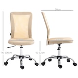 thumbnail of Vinsetto silla de oficina de malla silla de escritorio giratoria sin brazos con altura ajustable carga 100 kg para estudio 43x58x90-100 cm beige