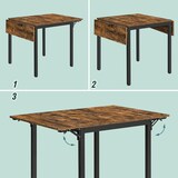 thumbnail of Relaxdays Esstisch klappbar, 2-4 Personen, HBT 76x120x78 cm, platzsparender Klapptisch, Küche, MDF, Eisen, braun/schwarz