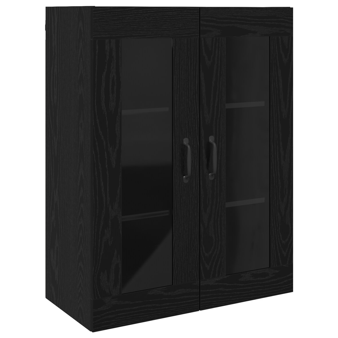 vidaXL Hangende Wandkast Zwart 69.5 x 34 x 90 cm Bewerkt hout