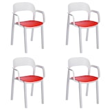thumbnail of garbar ONA Set 4 Silla Con Brazos Interior, Exterior Blanco - Rojo