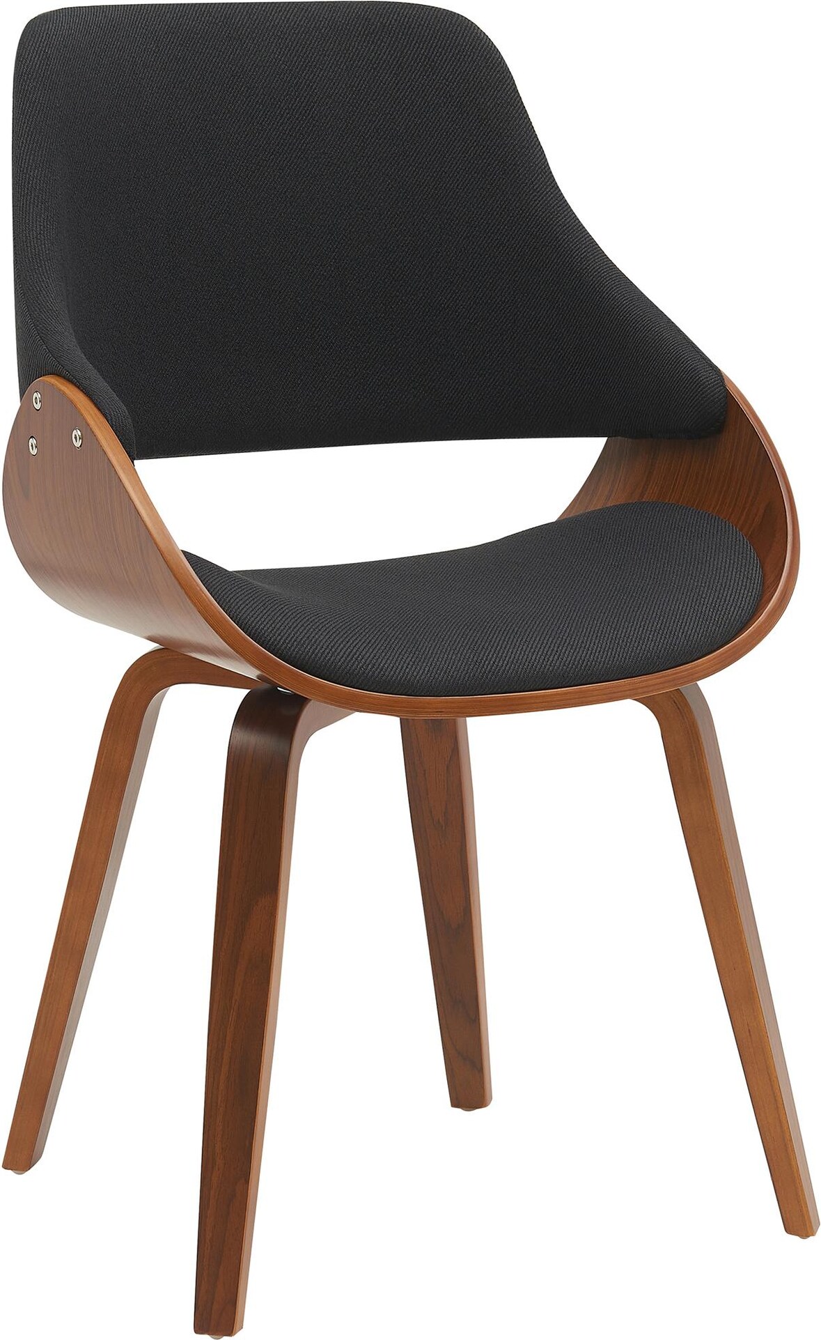 CHEFGASTRO Esszimmerstuhl MINNEAPOLIS Stoff HxBxT 86x52x54cm Walnuss/Schwarz Küchenstuhl