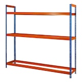 thumbnail of PROREGAL Support à pneus Big METAL SHARK NO.6 | HxLxP 200x180x45cm | Charge du compartiment 300 kg | jusqu'à 21 pneus sur 3 niveaux | Bleu/Orange