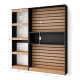 thumbnail of Bücherregal, Holzregal, 170x25x186cm, Wohnzimmer - Büro, Für Bücher, Moderner Stil, Eiche und Schwarz _ 82_3