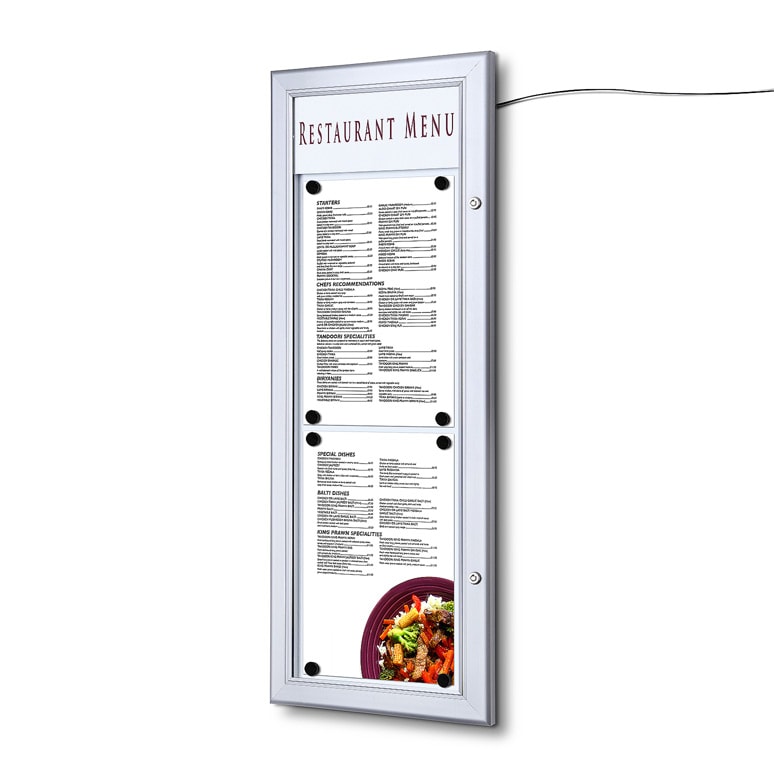 Exposiciónate Porte-menu Extérieur Logo LED 2 x A4 Portrait SCZ2xA4TLED