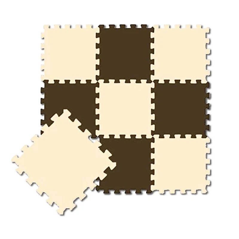 Suelo puzzle / 32x32x1cm / Pack 63 - 6,37M2 / Marron-Beige / antideslizante, esterilla, gomaeva.