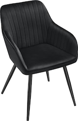 thumbnail of tectake Stuhl Marilyn, Samtoptik, gesteppt - 2er Set schwarz/schwarz