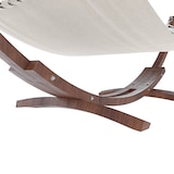 thumbnail of Amaca Da Giardino Supporto Legno Robusto Telo Cotone Resistente Portata Max 150 Kg Esterno Terrazzo Balcone Piscina Design 320 x 100 x 100 Cm Beige