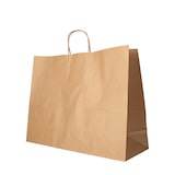 thumbnail of PAPSTAR 25 Tragetaschen, Papier 27 cm x 32 cm x 21,5 cm braun mit gedrehtem Tragegriff