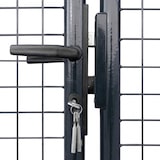 thumbnail of vidaXL Gaas tuinpoort gegalvaniseerd staal grijs : Afmeting - 289 x 150 cm