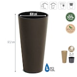 thumbnail of Prosperplast - Hoher runder Blumentopf ohne Reservoir - 30 x 30 x 57,2 cm, 15 l Fassungsvermögen, braun farbe