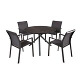 thumbnail of Garten-Sitzgruppe HELGA 5-tlg. - Kunststoff, Schwarz | Gartenmöbel-Set Gartengarnitur Garten-Essgruppe mit Stapelstühlen B und Esstisch