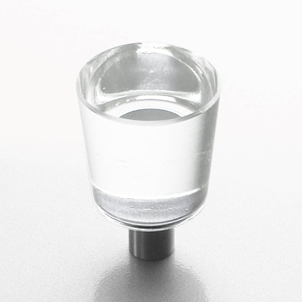 Möbelknopf Edelstahl Glas 20mm, 30 mm hoch, kristall klar