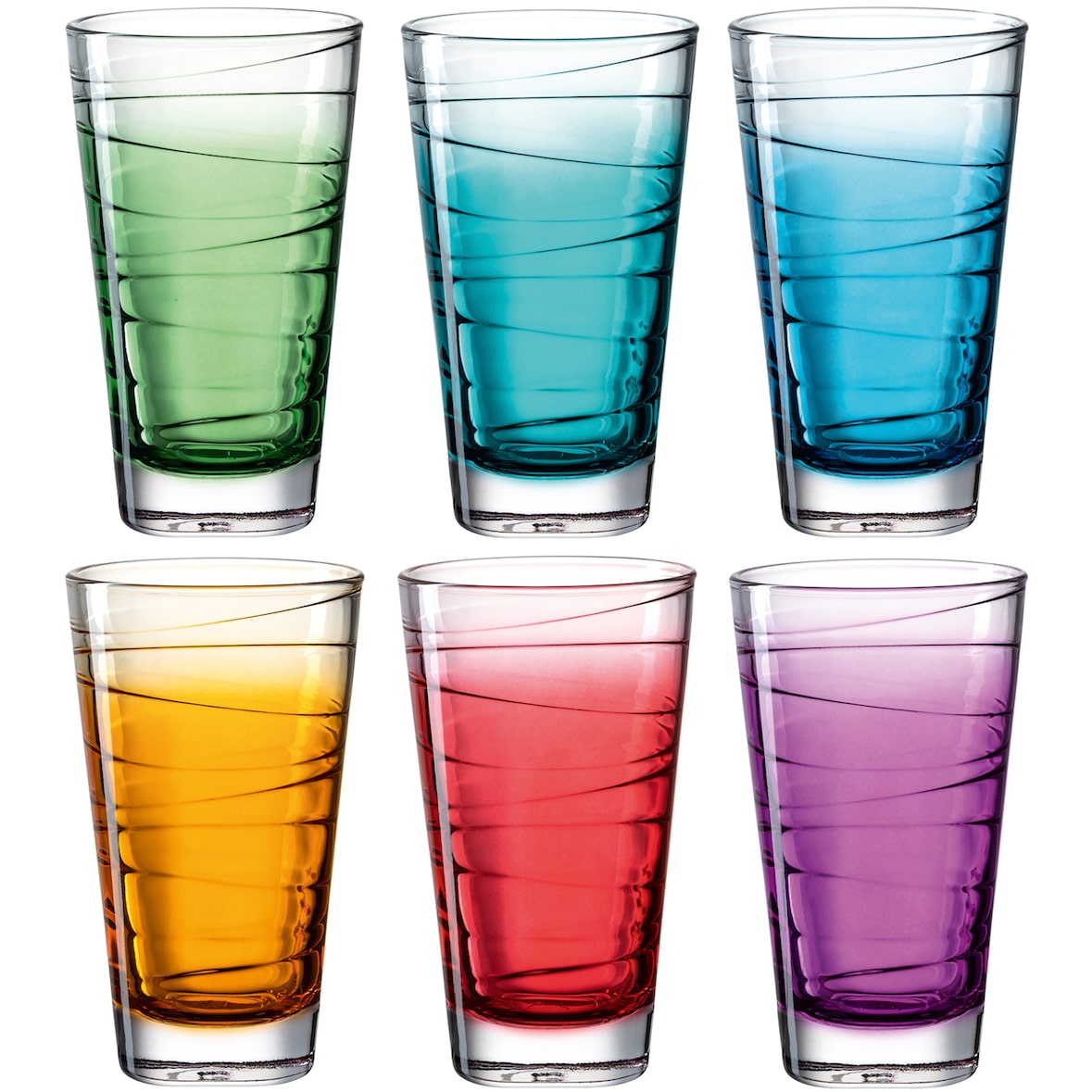 Leonardo Trinkglas VARIO STRUTTURA 6 Stück sortiert 280 ml Farbverlauf