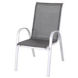 thumbnail of aro Stapelstoel voor buiten met armleuningen, staal/synthetische stof, zwart/zilver