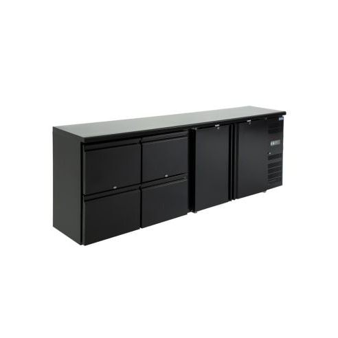 Arrière-bar avec 2 portes et 4 tiroirs série U - 698 litres | Polar - GL456 - 230 V