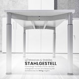 thumbnail of bümö höhenverstellbarer Schreibtisch 80x80 cm in Buche, Gestell graphit - PC Tisch höhenverstellbar & klein, höhenverstellbarer Tisch Büro, kleiner