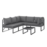 thumbnail of SVITA MAUI Gartenmöbel-Lounge-Set mit Dach Outdoor-Sofa Strandkorb-Sonneninsel Stahl Grau