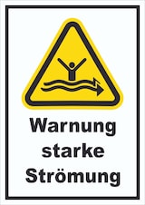 thumbnail of Schild Warnung starke Strömung A2 Rückseite selbstklebend