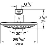 thumbnail of Grohe Kopfbrause EUPHORIA C d= 160mm m D