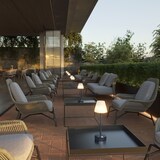 thumbnail of Lampada da tavolo lola slim 30, di metallo. 11*11*32cm, batteria ricaricabile. Uso interno ed esterno. Colore ottone.