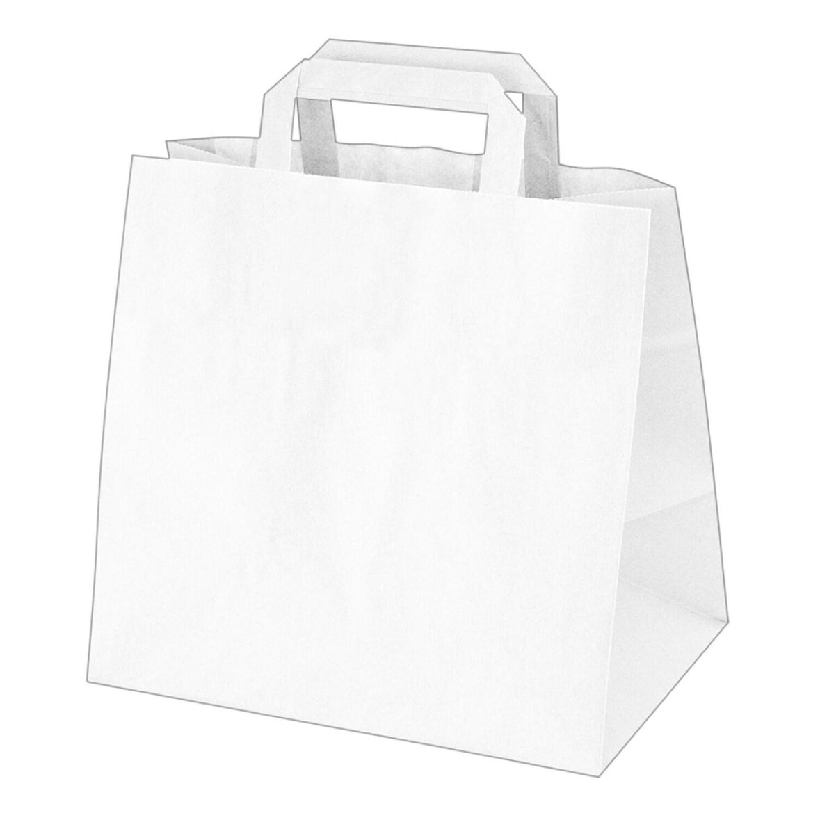 250x GASTRO Papiertragetaschen 33 x 32 x 21 cm mit EAN-Code weiß