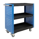 thumbnail of Werkstattwagen 3 Etagen Stahl blau Werkzeugwagen 70x39x79 cm auf Rollen, bis 300 kg Tragkraft