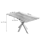 thumbnail of Esstisch Baumkante massiv Akazie natur 120 cm Spider-Gestell silber HELENE