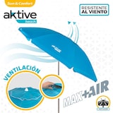 thumbnail of Sombrilla playa antiviento Ø220 cm c/mástil reclinable y revestimiento UV50 Aktive