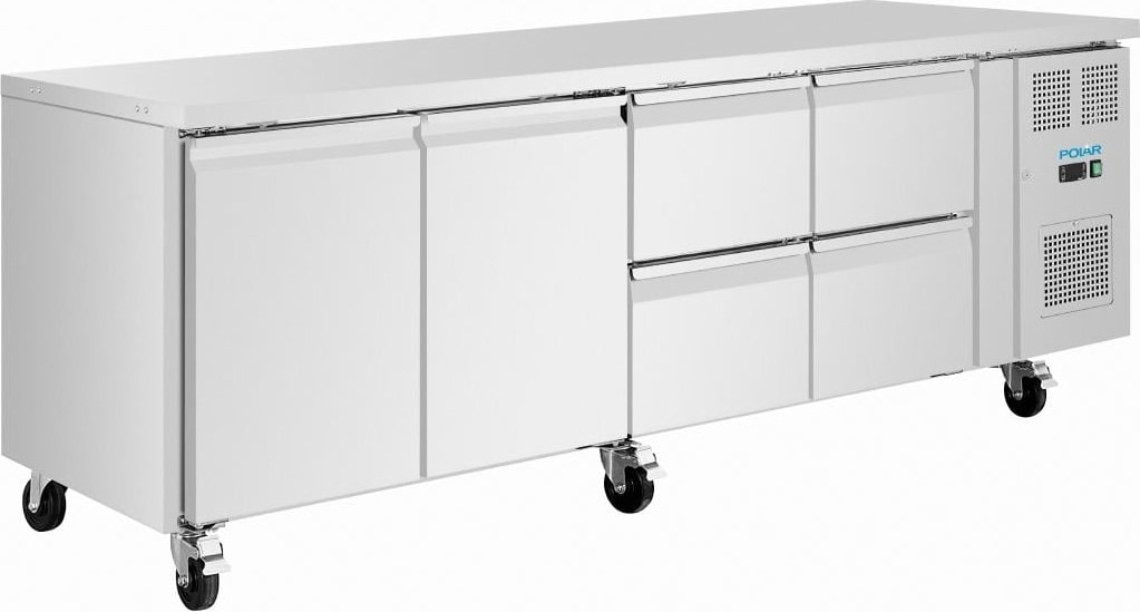 Polar U-Serie Thekenkühlschrank 4 Schubladen & 2 Türen