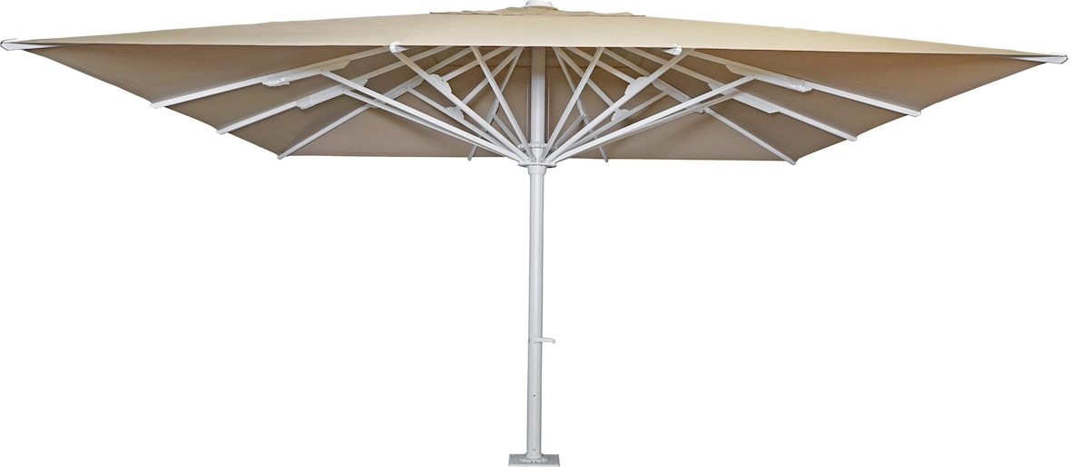 Décoshop26 - XXL Luxus-Sonnenschirm 5x5m (Ø7,2m) zur Befestigung an Betonfundamenten Polyester/Aluminium 75kg beige 04_0003353
