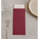 thumbnail of MONOUSO - Saqueta de Talheres com Guardanapo Bordeaux 11x25cm (100 Uds)