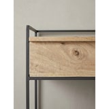 thumbnail of Sitzbank mit Stauraum 90x52x38 cm Mango Massivholz / Metall Flurbank Braun, Schuhbank mit Sitzfläche Klein, Schmale Garderobenbank mit