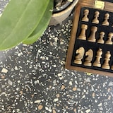 thumbnail of Restootab - Tischplatte Ø90 Dekor Terrazzo black chip