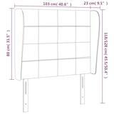 thumbnail of vidaXL Kopfteil mit Ohren Taupe 103x23x118/128 cm Stoff