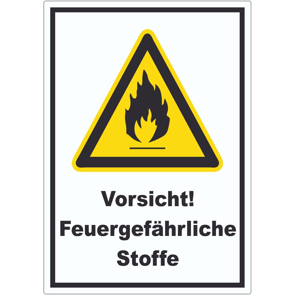 Vorsicht Feuergefährliche Stoffe Aufkleber A8 (52x74mm)