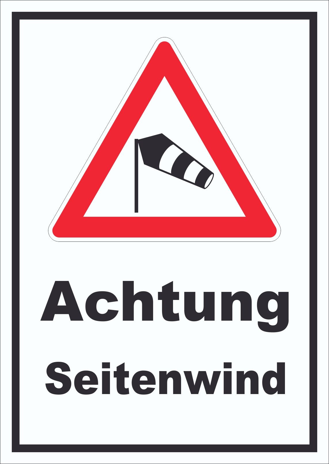 Schild Achtung Seitenwind A0 (841x1189mm)