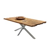 thumbnail of SIT Möbel Esstisch 200x100 cm | 50 mm Tischplatte Teak natur | Metallgestell antiksilber | B 200 x T 100 x H 79 cm | 15852-40 | Serie TABLES & CO