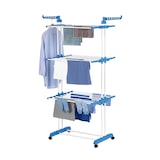 thumbnail of EASYmaxx Wäscheständer 3 Etagen mit Rollen - 63x76x173 cm - weiß/blau