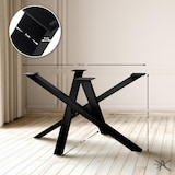 thumbnail of DELUKE® Tischgestell Metall BELD Stahlgestell beschichtet, 72x120x70cm HxBxT| Tischbeine Outdoor Tischfüße Tischuntergestell Schwarz