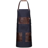 thumbnail of Vintage Segeltuch-Latzschürze mit Ledertaschen, B 55 cm x L 89 cm, navy : 100% Baumwolle (mit Ledertaschen) : navy