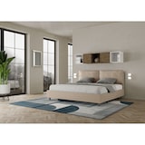 thumbnail of Letto matrimoniale king size contenitore imbottito 200x210 similpelle tortora Antea Large