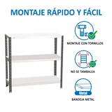 thumbnail of SimonRack Metallregal mit Schrauben 1000x800x500 mm, 3 Böden, 100 kg Biegepunkt, Anthrazit/Weiss - Comfort